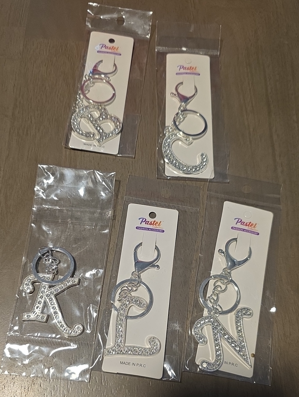 Silver Inital Keychain/Bag Charms
